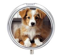 Cute Puppy Dog Pill Box, 3 Compartment Small Pill Case Waterproof Travel Pill Organizer for Pocket Or Purse Portable Mini Medicine Tablet Vitamin Holder Pill Case