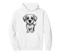 Cute Puppy Dog Sketch Big Eyes Drawing Illustration Pullover Hoodie
