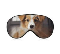 Cute Puppy Dog Sleep Mask for Women Men Side Sleeper Eye Cover with Adjustable Strap Soft Breathable Blackout Mask Slip-Free Deep Sleeping Travel Essentials