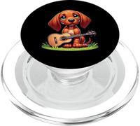 Cute Puppy Dog With Guitar Acoustic Music Lover PopSockets PopGrip for MagSafe