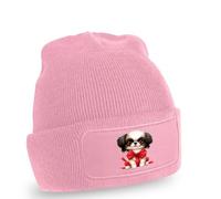 Cute Puppy Dog With Red Bow Gift Graphic Beanie Dog Owners Puppy Lovers Pets Animals Birthday Gift For Him And Her O/S