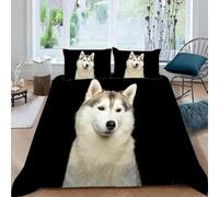 Cute Puppy Emperor Size Duvet Cover Set Pet Bedding 290x235 3D Soft Comfort Microfiber Quilt Cover with Zipper Closure and 2 Pillowcases for Teens and Adults F.993