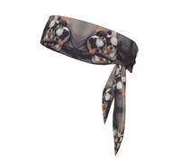 Cute puppy in the corner Patterned sports headband, perfect for running, fitness and other sports adjustable headband,