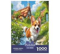 Cute Puppy Jigsaw Puzzles Puzzle for Adults Kids. 1000 Pieces Whimsical Challenge Toy Educational Games Home Decoration for Educational Games Gifts 38x26cm/1000pcs