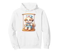 Cute Puppy Nurse on Swing Kawaii Dog Healthcare Pullover Hoodie
