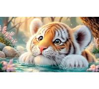 Cute-Puppy-on-Wooden-Step Jigsaw Puzzles 1000 Piece Recycled Paper Impossible Hard Difficult Great Gift Idea for Adults Educational Game Challenge 70x50/1000pcs