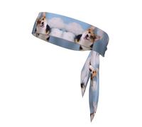 Cute Puppy Picture Unisex Sports Head Tie - Double-Sided, Moisture-Wicking Workout Headband, Adjustable Knotted Band for Running, Yoga & Gym