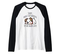 Cute Puppy: Sorry, brain's not Working, Try me Again Later Raglan Baseball Tee