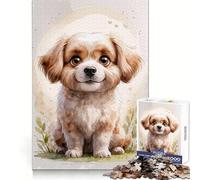 Cute Puppy Watercolor 1000 Pieces Puzzles for Adults Mental Skill Snug Cut Enjoyable Challenge Xmas Surprise (50x75cm)