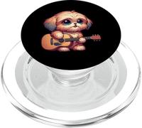 Cute Puppy With Guitar Dog Music Acoustic Vibes PopSockets PopGrip for MagSafe