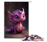 Cute Purpel Dragon Jigsaw Puzzles Pieces for Adults Jigsaw Puzzles for Birthdays And Holidays 1000 PCS(75x50cm)