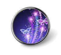 Cute Purple Butterfly Button Pins - Personalized Round Badges for Women Men Custom Photo Buttons for Backpack Cloth Decoration Souvenir Gifts, Metal Badge Brooch Party Costume Accessory