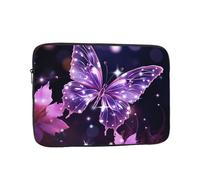Cute Purple Butterfly Laptop Sleeve for Women Men, 13 Inch Waterproof Laptop Bag Lightweight Notebook Computer Cover Bag