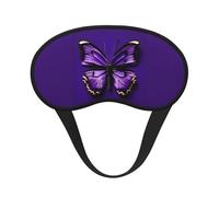 Cute Purple Butterfly Print Adults Soft Washable Eye Mask for Light Blocking Nap Face Sleeping Travel Cover