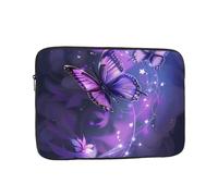 Cute Purple Butterfly Print Laptop Sleeve, Compact Portable Protection for 13 inch Devices, Pad Tablet, Work, Travel & Office Use