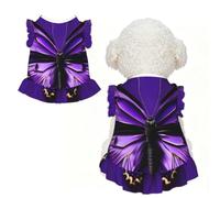 Cute Purple Butterfly Print Pet Breathable Sleeveless Skirt S