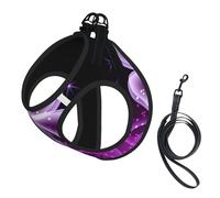 Cute Purple Butterfly Print Pet Supplies Adjustable Step-In Flex Breathable Mesh Dog Harness For Small Medium Dogs, S-L