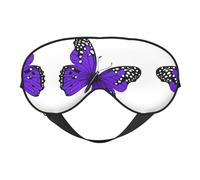 Cute Purple Butterfly Print Satin Sleep Mask & Eye Mask | Deep Dream Sleep Masks for Women & Men | Soft Sleeping Eye Mask to Nourish Skin