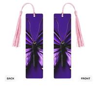 Cute Purple Butterfly Print Wooden Bookmarks Beautiful Notebook Accessories for Men Women Book Lovers