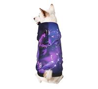 Cute Purple Butterfly Printed Dog Hoodie Soft Dog Sweatshirt Cute Cat Dog Clothes for Small Dogs Kitten Puppy, M