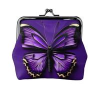 Cute Purple Butterfly Printing Small Travel Kit Wallet, Compact Pouch For Camping Adventures And Fishing Trips, Black, One Size, Art Deco