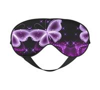 Cute Purple Butterfly Sleep Eye Mask Comfortable Eyes Hade for Sleeping,Light Blocking Sleep Mask with Adjustable Strap