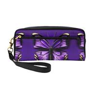 Cute Purple Butterfly Small Cosmetic Bag,Portable Cute Travel Makeup Bag for Women Makeup Brush Organizer Pouch