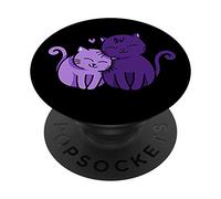 Cute Purple Cats Pattern Cat Lovers Cheeky Witch PopSockets Grip and Stand for Phones and Tablets