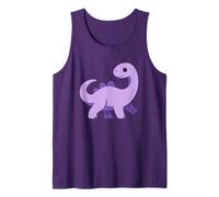 Cute Purple Dino Art Funny Brontosaurus Cartoon Style Design Tank Top