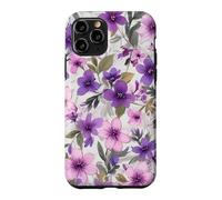 Cute Purple Ditsy Cherry Blossoms Pink Flower Pattern Floral Case for iPhone 11 Pro