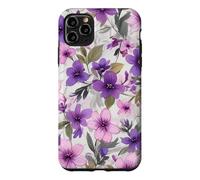 Cute Purple Ditsy Cherry Blossoms Pink Flower Pattern Floral Case for iPhone 11 Pro Max