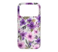 Cute Purple Ditsy Cherry Blossoms Pink Flower Pattern Floral Case for iPhone 17 Pro