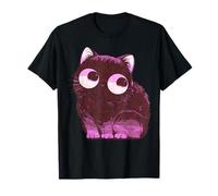 Cute Purple Pastel Goth Aesthetic Kitten Curious Sitting Cat T-Shirt