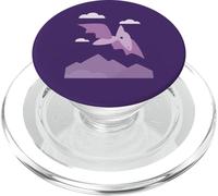 Cute Purple Pterodactyl Flying Dinosaur Mountain Sky Scenery PopSockets PopGrip for MagSafe