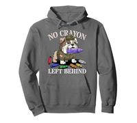 Cute Purple Up Military Kids NO CRAYON LEFT BEHIND Dad Corps Pullover Hoodie