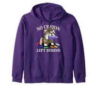 Cute Purple Up Military Kids NO CRAYON LEFT BEHIND Dad Corps Zip Hoodie