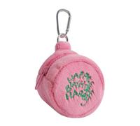 Cute Purse - Key Chain, Soft Plush Zip Bag, Round Compact Coin Holder, Lipstick Storage Case, Portable Travel Design, Coin Bag for Women and Girls, multicoloured, pink trumpet, See description