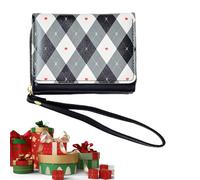 Cute Purses for Teens, Small Purse with Adorable Design, Large Capacity Checkered Purse with Multiple Card Slots, for Girls Teens Adults Birthday Travel And, Black/White, Consulte la descripción, See