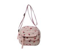 Cute Purses for Women Corduroy Strawberry Purse Tote Bag Cute Crossbody Bags Multiple Pockets Messenger Bag Handbags, Pink