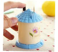 Cute Push Toothpick Dispenser Automatic Cute Sweet House Toothpick Holder Portable Plastic Toothpicks Organizer Storage Box Case Random Color