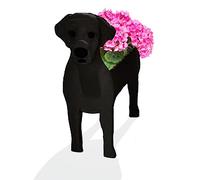 Cute PVC Herb Garden Dog Flower Planter - Indoor/Outdoor Dog Flower Pots, Perfect Birthday Gifts for Pet Lovers - 9.45*6.38*13.39in Black Labrador
