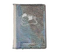 Cute PVC Passport Holder Card Cover Cards Documents for Women Men Lover Couple, Black