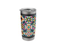 Cute Quilt Block Pattern Art Style Stainless Steel Insulated Tumbler