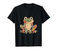 Cute Quilt Style Animal Quilting Aesthetic Frog Patchwork T-Shirt
