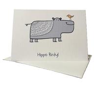Cute, quirky Birthday Card - Hippo Birdy