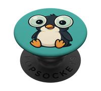 Cute Quirky Penguin Big Eyes Cartoon Comic Design PopSockets Adhesive PopGrip