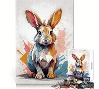 Cute Rabbit 1000 Pieces Puzzles for Teenagers Unwind Game Real Thick Enjoyable Challenge Christmas Idea (38x52cm)