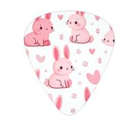 Cute-Rabbit 12 Pack Guitar Picks With 3 Thicknesses And Storage Box, Abs Plectrums For Electric Bass Guitar Players
