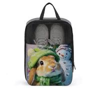 Cute Rabbit and Snowman Shoe Bag for Travel Daily Use Anti-dust Storage Carrier Golf Shoe Pouch