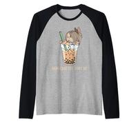 Cute Rabbit Boba Bunny Funny Bubble Tea Raglan Baseball Tee